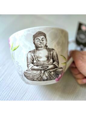 NEW! Portobello By Design Bone China Buddha Art Coffee Tea Mug